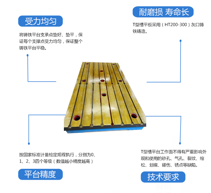 數(shù)控加工鑄鐵精密T型槽平板